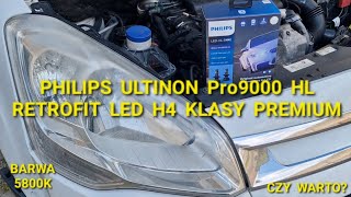 Philips Ultinon Pro9000 HL H4 Test LED Retrofit klasy premium lepszy od Novsight [upl. by Alliuqaj]