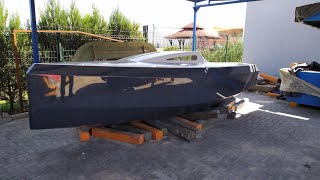 Plywood yacht for selfconstruction complete process of assembling the boat hull in 30 min DIY boat [upl. by Aicemat309]