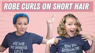 TESTING ROBE CURLS ON SHORT HAIR FIRST IMPRESSIONS [upl. by Ainotahs231]