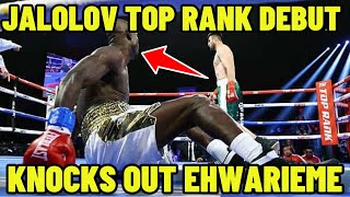 Bakhodir Jalolov KNOCKS OUT Opponent in Round 1 on Top Rank DEBUT sports boxing youtube news [upl. by Ehudd]