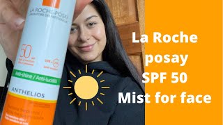 The BEST SPF 50 for face with make up  La Roche Anthelios Mist  Pharmacist review [upl. by Odnalra]