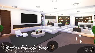 Modern Futuristic House🖤 quotPart 1quot Speed Build Roblox Adopt Me [upl. by Atinot]