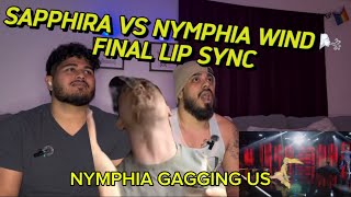 Sapphira vs Nymphia Wind  DEVOURS Top 2 Lip Sync for the Crown Reaction  RuPaul’s Drag Race S16 [upl. by Aliwt759]