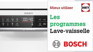 Les programmes et options disponibles sur un lavevaisselle Bosch [upl. by Kcirrem]