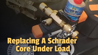 HVAC  Replacing A Schrader Core Under Load [upl. by Nolyad]