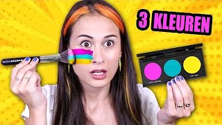 3 KLEUREN MAKEUP CHALLENGE  MeisjeDjamila [upl. by Eikcaj147]