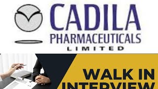 Cadila Pharmaceuticals Walkin for freshers amp Experienc BscMSc pharmajobalert [upl. by Oreves536]