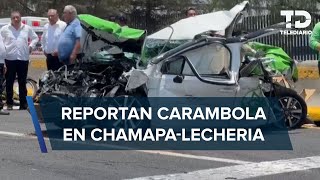 Carambola en la autopista ChamapaLechería deja cuatro personas lesionados [upl. by Notanhoj]