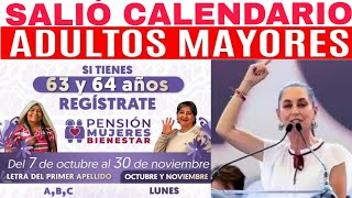 📆YA SALIO CALENDARIO ADULTOS MAYORES REGISTROS 6064 AVISO ARIADNA MONTIEL REYES Y SHEINBAUM [upl. by Nebur340]