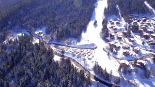 La Tania Aerial Video from Alpine Escape by AltiVisual and Griffilms Animation [upl. by Thursby]