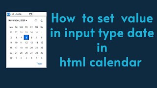 How to set value dynamically in input type date in html  set value in calendar  ast education [upl. by Werby]