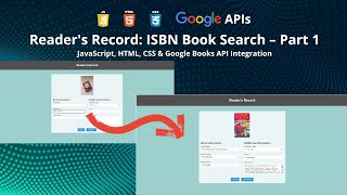 How to Retrieve Book Details with Google Books API  Readers Record Part 1 JavaScript HTML CSS [upl. by Zwiebel296]