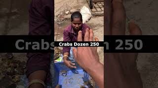 Crabs Dozen 250 ఎంట్రకాయలు పీతలు డజన్ 250 Ramnagar Fish Market peethalu crabs viral seafood [upl. by Anasxor]