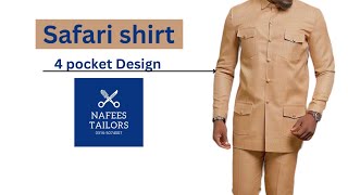 Safari Shirt Formal look 4 pocket safari suit design by Nafees Tailors [upl. by Aneri117]