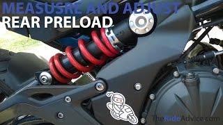 How to Measure and Adjust Rear Preload  Adjust Motorcycle Suspension [upl. by Aedni390]