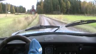 Saab 96 V4 Rally on special stage incar video [upl. by Nalro]