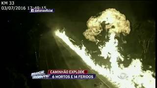 Caminhãotanque explode e mata seis pessoas [upl. by Ailsun]