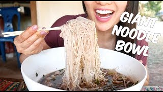 Giant NOODLES Mukbang ASMR  SASASMR ก๋วยเตี๋ยวชามยักษ์ [upl. by Vidovik]