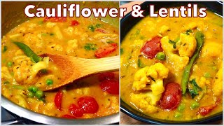 DELICIOUS YELLOW LENTIL RECIPE With Cauliflower EASY amp QUICK  Gobi Moong Dal [upl. by Laud]