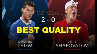 Thiem v Shapovalov  Laver Cup 2019 FULL MATCH 1  50 FPS HD [upl. by Miki]