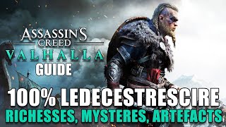 ASSASSINS CREED VALHALLA  100 CENT  Richesses Mystères Artefacts GUIDE TERRITOIRE [upl. by Carrick]