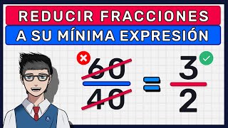 REDUCIR FRACCIONES A SU MÍNIMA EXPRESIÓN  Reducir Quebrados a su Mínima Expresión Super fácil [upl. by Nigel]