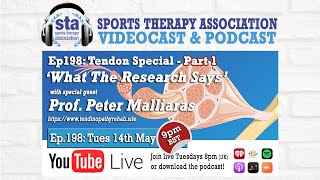 Ep198 quotTendon Treatment What The Research Says” with special guest Professor Peter Malliaras [upl. by Euqinomahs]