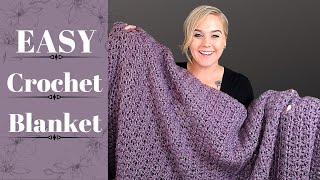 The Sugar Plum Fairy Blanket  FAST and EASY Crochet Blanket Pattern  Beginner Friendly [upl. by Eilatam]