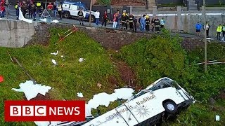 Madeira bus crash At least 29 killed on tourist bus  BBC News [upl. by Antonino]