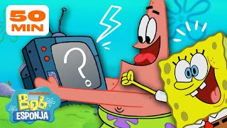 Bob Esponja  Todo Lo que Mira Bob Esponja en Televisión 📺  Compilación de 50 Minutos  Bob Esponja [upl. by Jemimah]