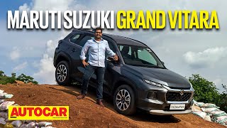 2022 Maruti Suzuki Grand Vitara review  The midsized Maruti SUV is here  Drive  Autocar India [upl. by Yklam]