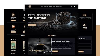 How To Make A Responsive Coffee Shop Website Design Using HTML  CSS  JavaScript  From Scratch [upl. by Oicaroh]