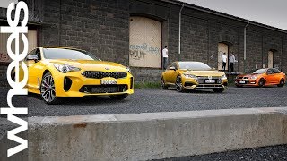 Volkswagen Arteon vs Kia Stinger vs Commodore SSV Review  Wheels Australia [upl. by Akiam]