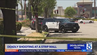 Man found fatally shot at Glendale strip mall gunman at large [upl. by Marchese]