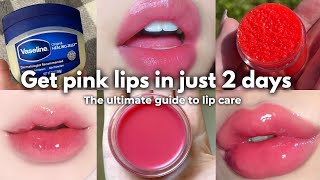 HOW I GOT PLUMP  SOFT PINK LIPS IN 2 days naturally [upl. by Sirej]