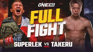 Superlek vs Takeru  ONE Flyweight Kickboxing World Title  ONE 165 Full Fight [upl. by Ayikaz]