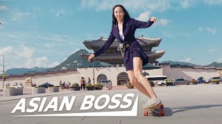 Learning to Longboard Dance with Viral Skater Sensation Hyojoo  EVERYDAY BOSSES 26 [upl. by Mchugh21]