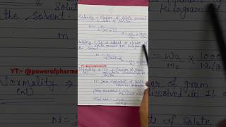 Molarity Molality Normality Concentration Terms  Chemistry Solutions shorts sciencefacts [upl. by Schenck831]