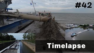 Laden op het IJsselmeer lossen in Weesp en naar Ravenswaaij  Binnenvaart Timelapse 42 [upl. by Akerdnahs]