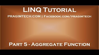 Part 5 Aggregate function in LINQ [upl. by Fafa88]