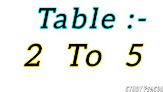 Learn Multiplication Table 2 to 5  Table of 2 to 5  tables [upl. by Libove275]