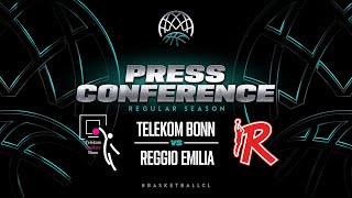 Telekom Baskets v Reggio Emilia  Press Conference  BCL 202223 [upl. by Arvo]