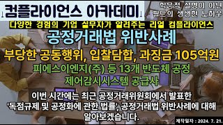 컴플라이언스아카데미 공정거래법 위반사례담합 12개 반도체 제어감시시스템 공급사 [upl. by Anaujat]