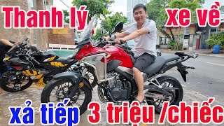 ĐẦU TUẦN THANH LÝ MOTOR MỚI VỀ KAWASAKI Z1000 CB650R NINJA400 REBEL 300 CB500X R15V3 GSX SỐC 3 TRIỆU [upl. by Noiz389]