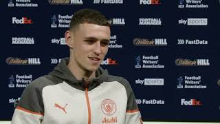 Phil Foden Exclusive interview as he accepts his FWA Footballer of the Year award [upl. by Naitirb]