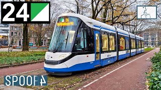 Cabinerit Tram 24 Amsterdam  De BoelelaanVU  Frederiksplein vv Tram Drivers POV [upl. by Poulter]