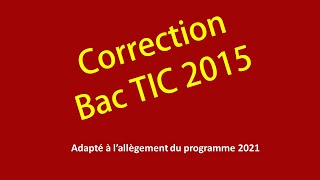 correction bac tic 2015 [upl. by Liberati469]