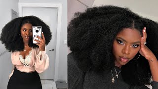 MOST NATURAL LOOKING 4B4C AFRO  Crochet Tutorial on Natural Hair QUICK amp EASY [upl. by Rosol]