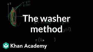 Generalizing the washer method  Applications of definite integrals  AP Calculus AB  Khan Academy [upl. by Ainorev]