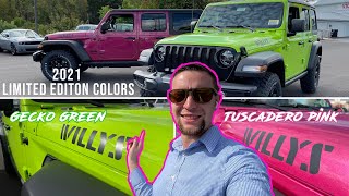 Tuscadero Pink amp Gecko Green  NEW 2021 Limited Edition color for Jeep Wrangler [upl. by Tawney]